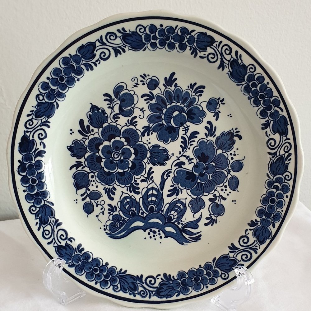 Blue Delft Handpainted Distel Hanging Plate Dutch Pottery